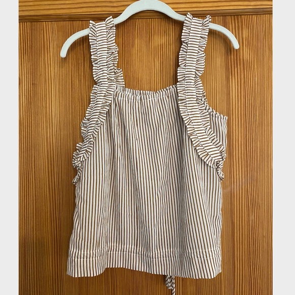 HEM AND THREAD Striped Ruffle Top - Picture 2 of 4